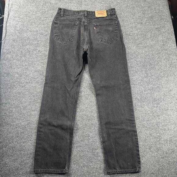 Vintage Levis Jeans Mens 36x34 Black 505 Straight Leg USA Made Y2K (FITS 34x32) - Picture 2 of 12